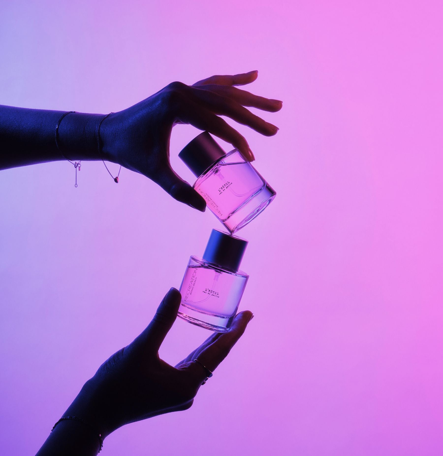 L’Hotel perfume bottle showcasing bergamot, rose and vanilla fragrance notes